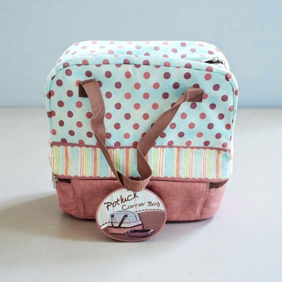 Deluxe Insulated Potluck Carrier Bag With Ceramic Dish New With Tag. - Picture 1 of 16